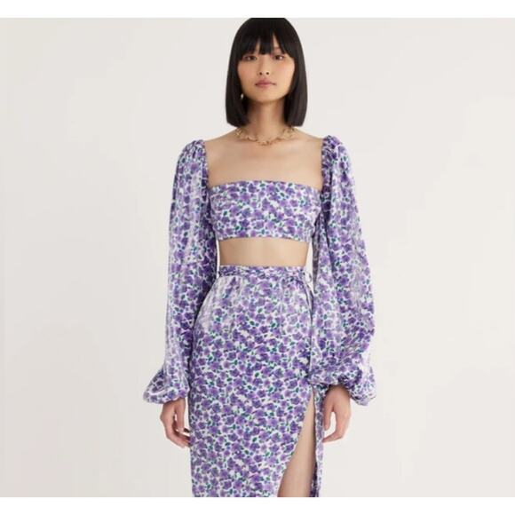 NWT Rumer Soraya Floral Crop Top Lilac Size Small - Picture 1 of 9